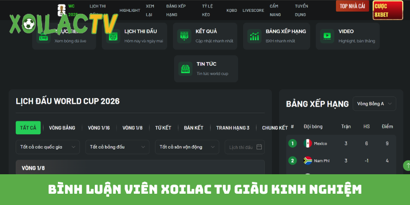 Bình luận viên Xoilac TV giàu kinh nghiệm