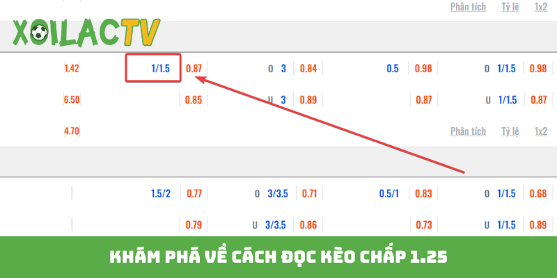 Khám phá về cách đọc kèo chấp 1.25
